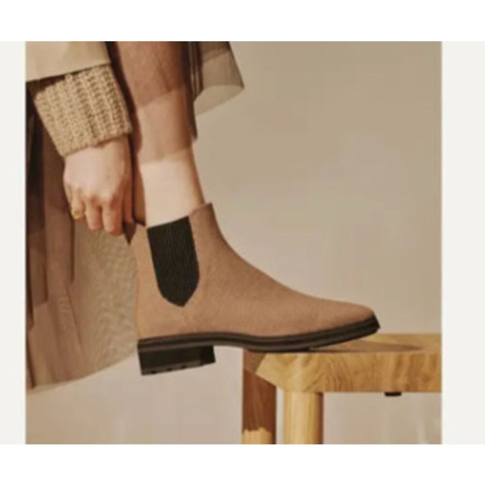 Rothy’s The Lug Boots Block Heel Bourbon Size 6 NWOB